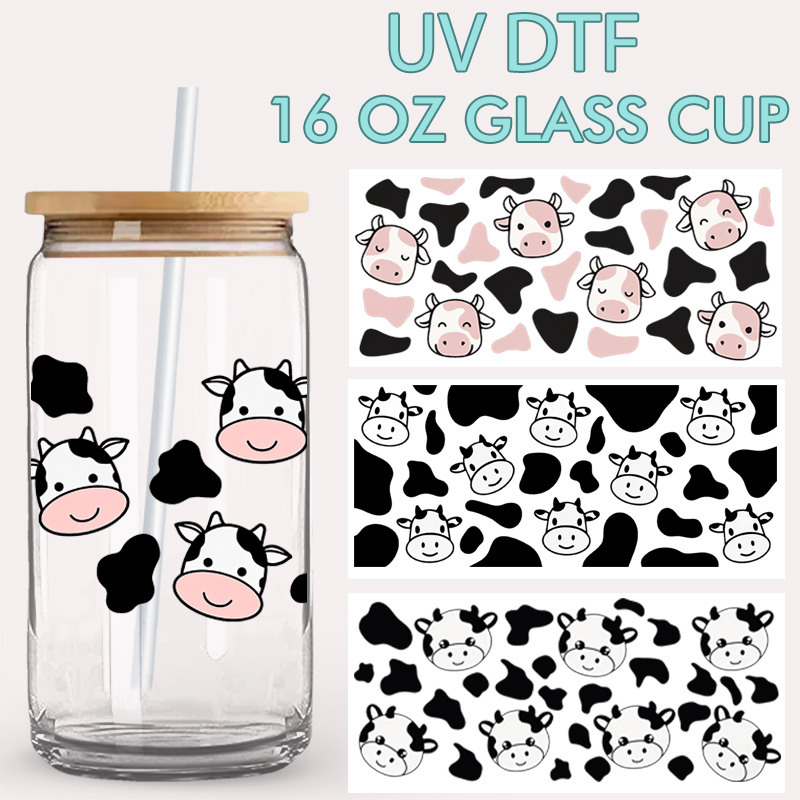 Rdta Tank Glass - Cute Cow UV DTF Cup Wrap