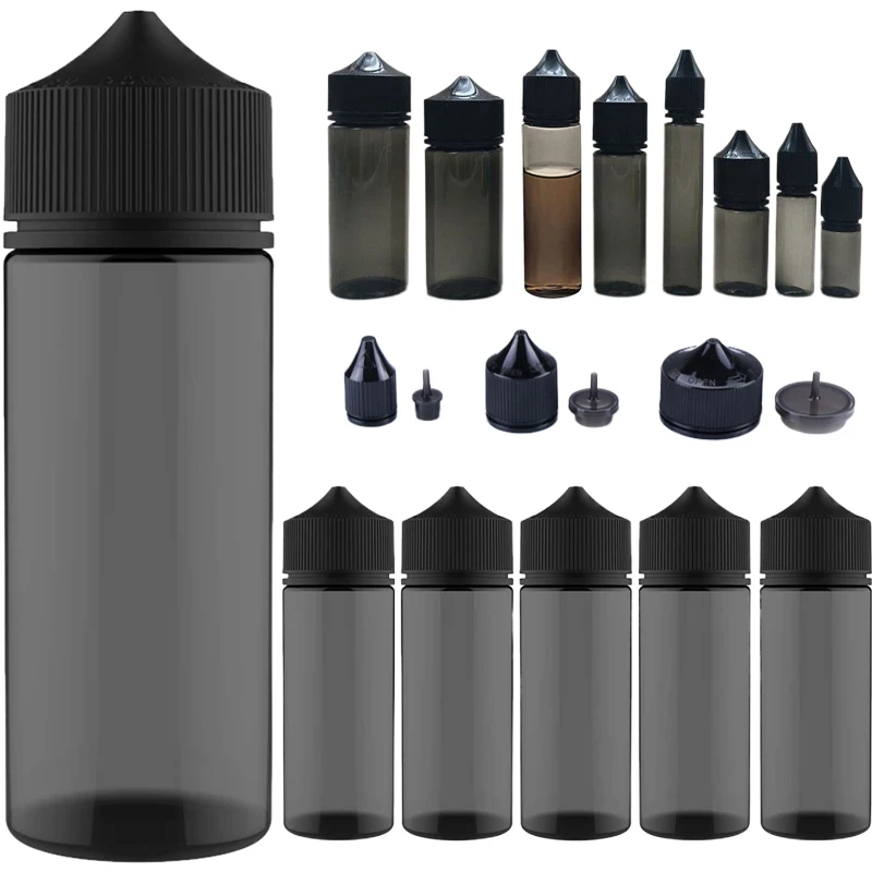 5Pcs 10/15/30/60/100/120ml Bla - Juice Bottle Dropper 评论和价格